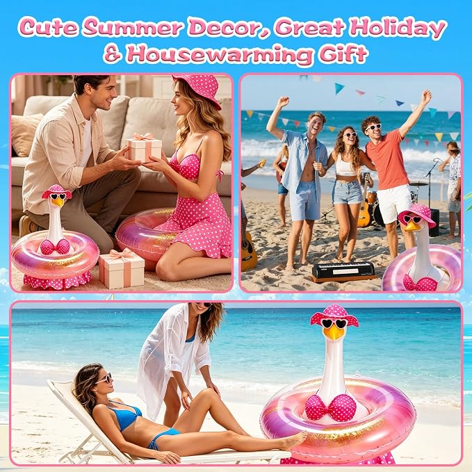 Porch Goose Summer Outfit,Hsummer Porch Goose Outfit,Porch Goose Bikini,Summer Garden Lawn Patio Yard Outdoor Decor (Pink)