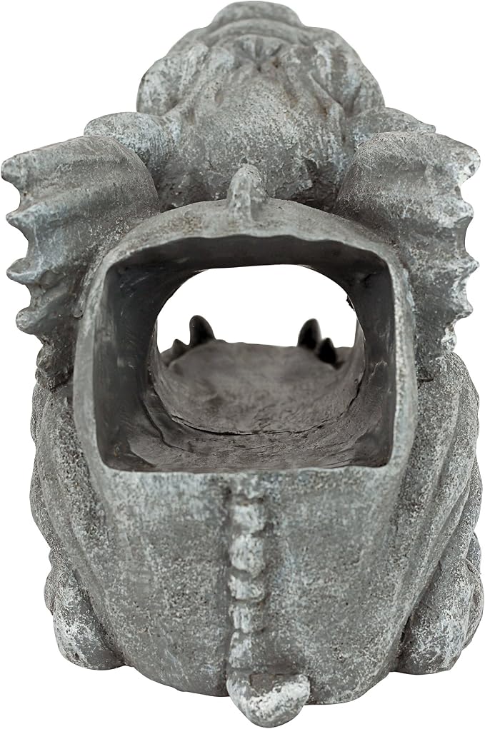 Design Toscano Roland the Gothic Gargoyle Gutter Guardian Rain Downspout Extension Outdoor Statue, 10 Inch Long, Cast Stone Resin, Grey Stone Finish