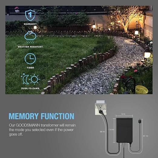 Low Voltage Transformer 200 Watt with Timer, Photo Eye Sensor and Weather Shield for Outdoor Lighting 120V AC to 12V AC 9920-0200-01