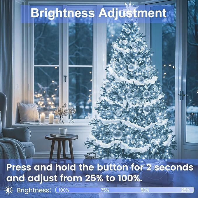 200 LED Connectable String Lights, 66FT Christmas Lights Outdoor Indoor | Cool White, 13 Modes, Timer, Clear Wire Waterproof Twinkle Fairy Lights Plug in for Bedroom Classroom Patio Xmas Tree Decor