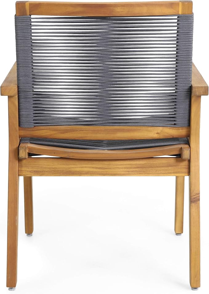 Christopher Knight Home Ashley Outdoor 7 Piece Acacia Wood Dining, Teak and Dark Gray