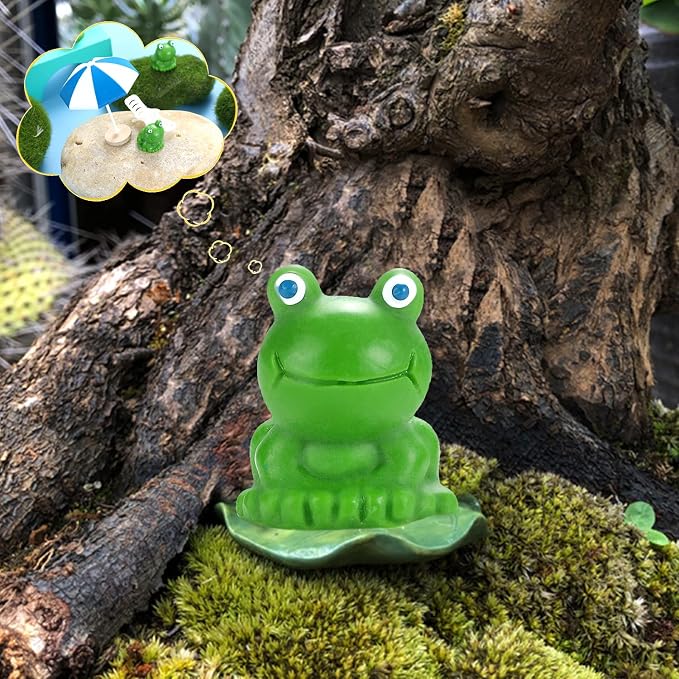 EKisemio 100 Pcs Mini Frog Garden Decor | Green Frog Figurines | Miniature Home Décor | Tiny Plastic Frogs | Fairy Garden Decor | Tiny plastic frog to hide for Miniature Garden, Terrarium, Plant Pots, DIY Crafts