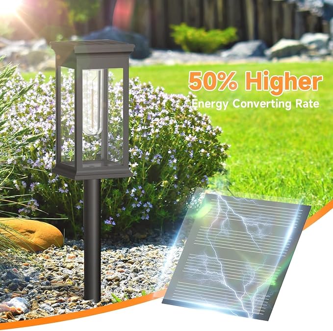 Solar Pathway Lights Outdoor Waterproof – 8 Pack Bright Solar Powered Garden Lights with Auto On/Off, IP65 LED Landscape Lighting for Walkway Patio Lawn Yard Decor