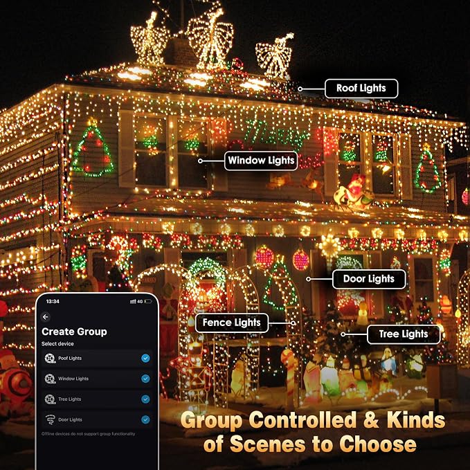 YIQU Smart Color Changing Fall Lights String 33 FT 100 LED App Remote | Fall Decor, Orange Purple Halloween Lights,Music Syn, Multicolor and Modes, Custom Timer Settings, Indoor Outdoor Waterproof