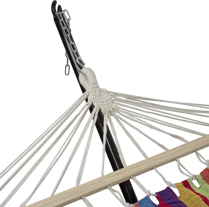 Northlight 32816511 Striped Woven Cotton Double Tree Hammock Multi-Color, Multicolor