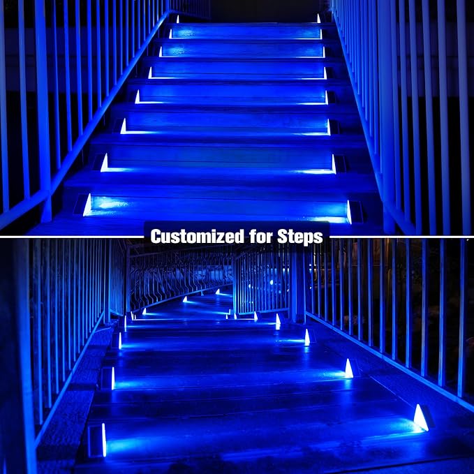 VOLISUN Solar Stair Lights 16 Pack, Solar Step Lights Outdoor, Halloween Light, LED Outdoor Step Light,Outdoor Light Decor for Stair, Deck, Front Step and Front Porch