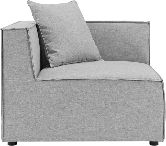 Modway EEI-4379-GRY Saybrook Patio Upholstered 3-Piece Sectional Sofa in Gray