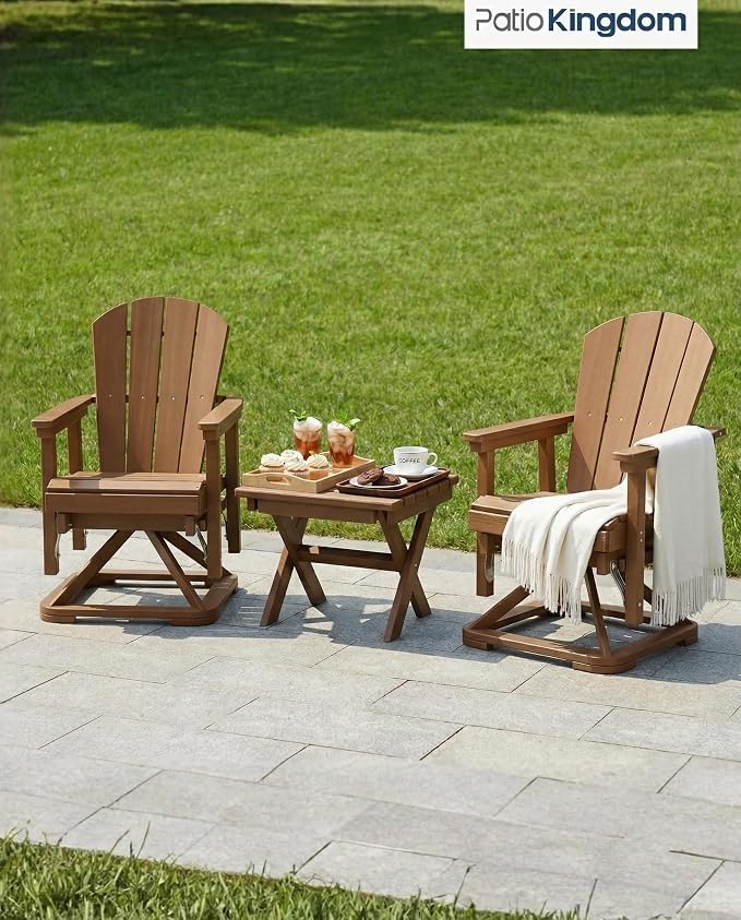 Outdoor Folding Side Table, Lightweight & Space-Saving Design, All-Weather HDPE Material, Realistic Wood-Grain Finish(Teak,1 Table)