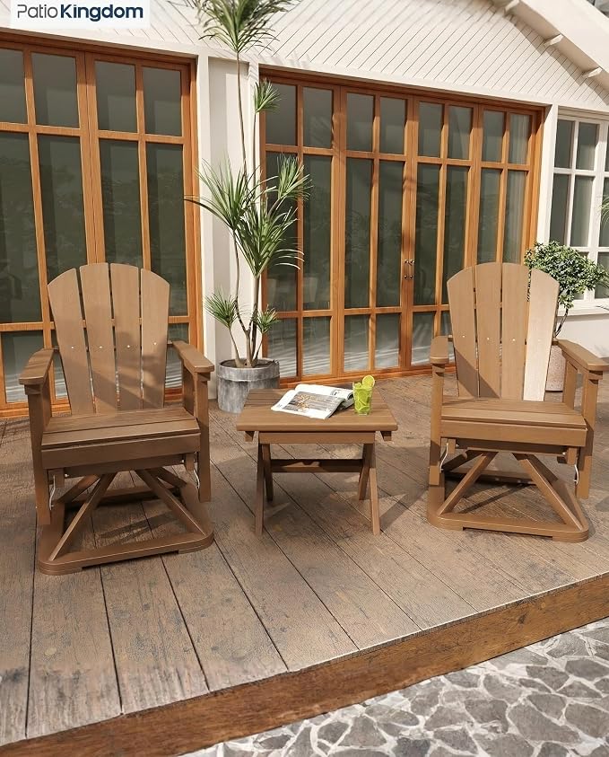 Outdoor Folding Side Table, Lightweight & Space-Saving Design, All-Weather HDPE Material, Realistic Wood-Grain Finish(Teak,1 Table)