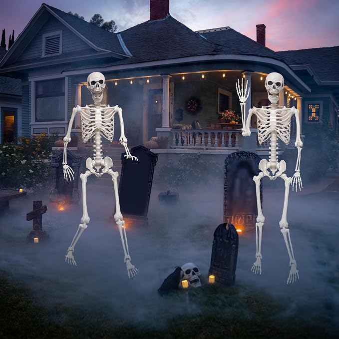5.4Ft Giant Skeleton Life Size Human Bones with Movable Joints for Halloween Props Decorations