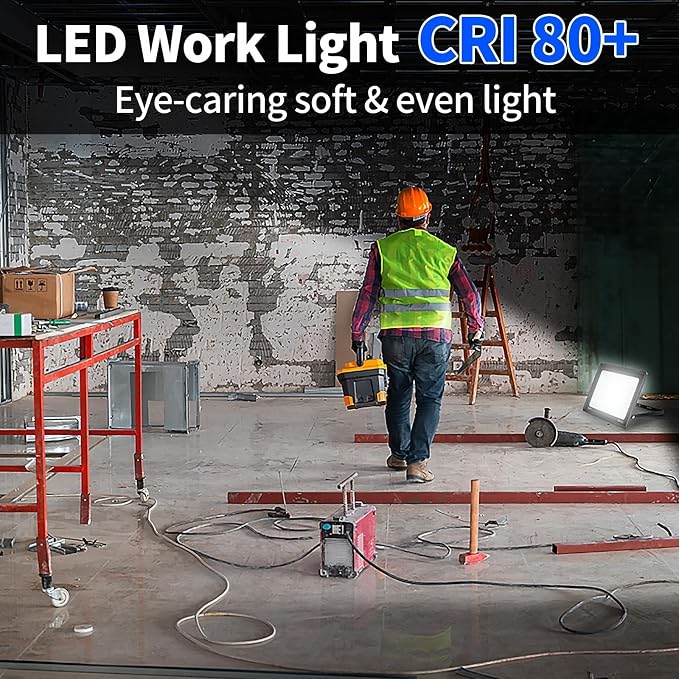 2 Pack 200W LED Flood Light, IP66 Waterproof | 24000LM, 5000K Daylight White, Plug in with 6ft Cord, Outdoor Exterior Lighting, for Yard, Garage, Patio, Backyard, Stadium