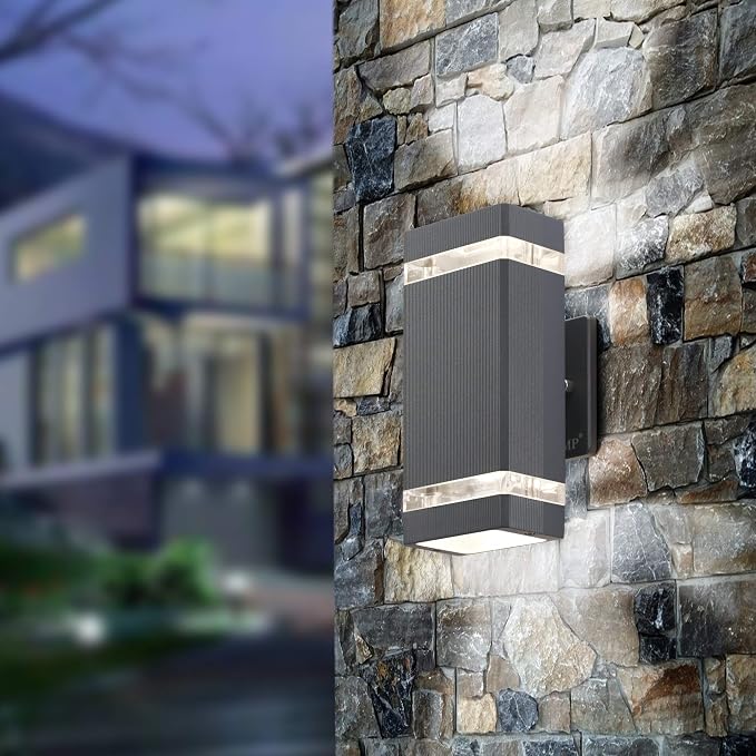 LMP LED Outdoor Wall Light, Aluminum IP65 Waterproof Porch Lights | Up and Down,3000K 5W G10 Bulbs Included,ETL Certified,Outside Wall Exterior Lighting Fixtures for House, Front Door, Garage