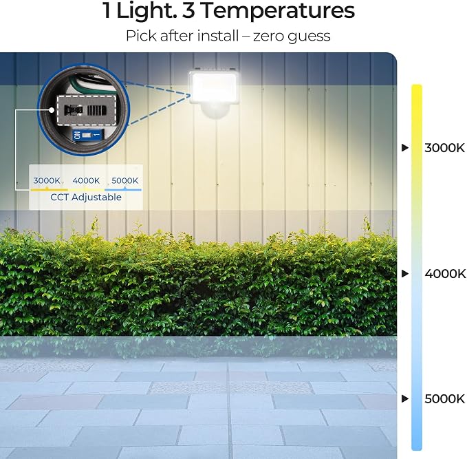 CINOTON 55W 7700LM LED Flood Lights Outdoor, 3CCT, ETL Listed, 1 Pack | IP65 Waterproof Security Wall Pack with 180°Knuckle, Dusk to Dawn 120V Aluminum Fixture for Warehouse Patio Porch Garage