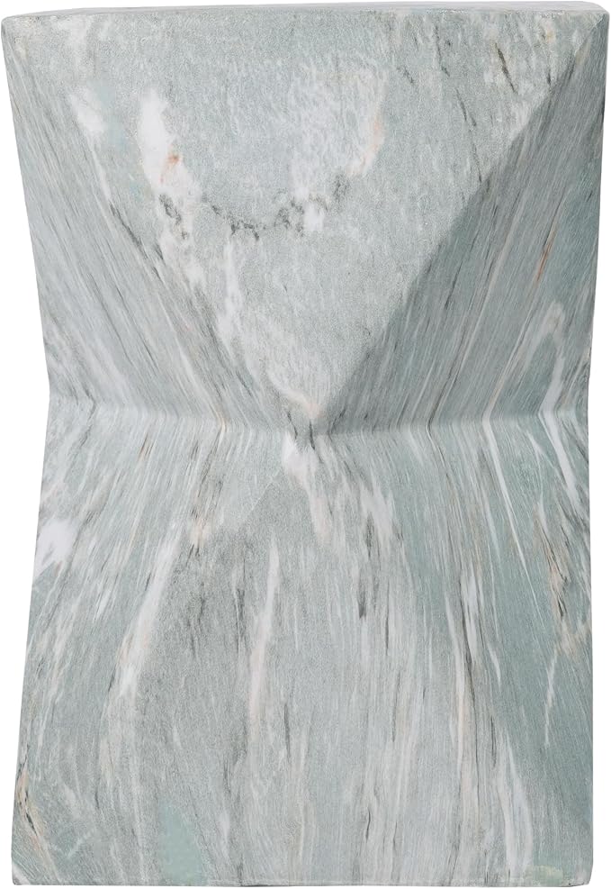 Christopher Knight Home 18.5 Inch Modern Geometric MGO Side Table Hourglass Accent End Table Faux Marble Look Indoor Outdoor Patio Living Room Bedroom