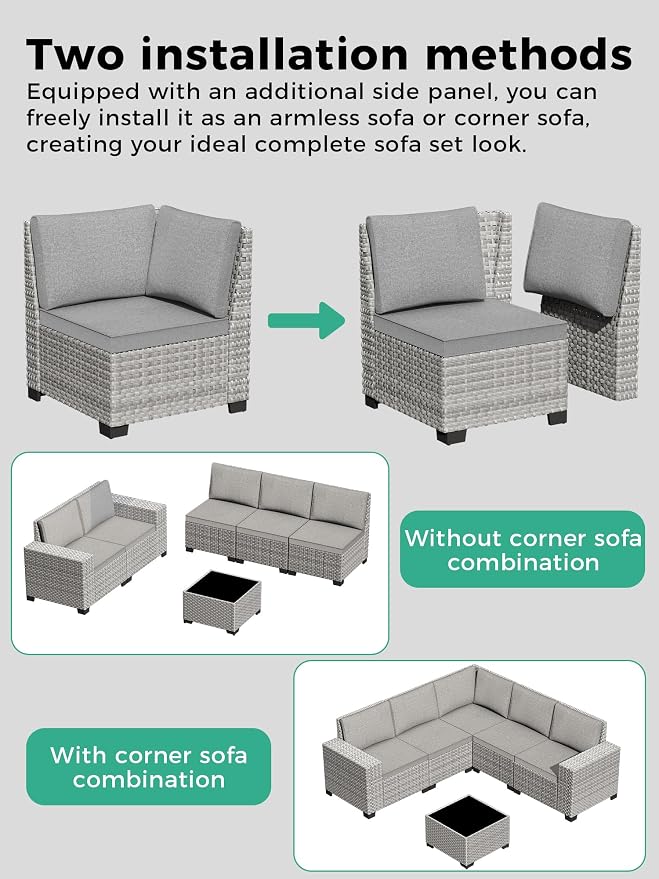 16 Piece Outdoor Wicker Sectional Sofa Set with Swivel Chairs & Fire Pit Table, 12-Seats with 4" Thickened Cushions & Coffee Table, All-Weather PE Rattan for Garden, Backyard, Porch, Gray