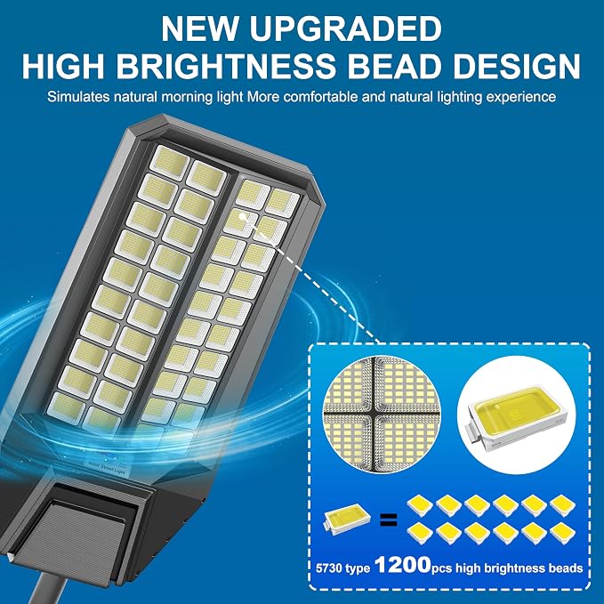 Solar Street Lights Outdoor Waterproof - Large 10000W Commercial Outdoor Solar Light Dusk to Down with Motion Sensor Remote Control LED Parking Lot Flood Lights for Yard Garden Walkway
