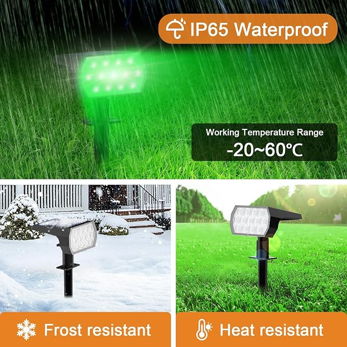 WELALO Color Changing Solar Lights Outdoor IP68 Waterproof, RGB, 10 Pack | 7 Lighting Modes, Long Lasting, Automatic Dusk to Dawn, Dimmable, Halloween Christmas Decorations for Yard Garden Tree Party
