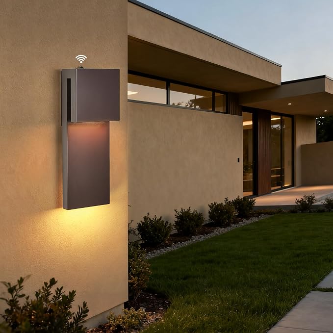 Tarentlight 15IN Outdoor Wall Sconce Fixture,Dusk to Dawn Patio Lights,Waterproof Exterior Lamp,Modern Wall Mounted with 17W 3000K LED, Bronze Finish,Outside Lights for House Front Door Entryway