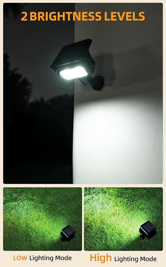 ROSHWEY Solar Spot Lights Outdoor, Waterproof Spotlights with 2 Brightness Mode, Landscape Lighting Solar Lights for Garden, Yard, Pathway (Cool White, 6 Pack)