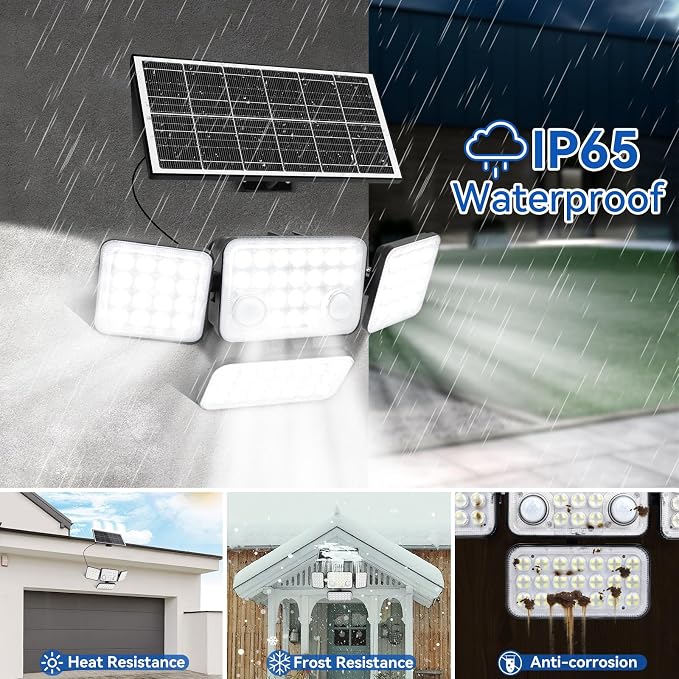 Aialun Solar Lights Motion Sensor Outdoor,5000mAh 292 LEDs 3600LM Bright 8500K Oversized Solar Security Flood Lights Outside Waterproof IP65,Remote Control,Dusk to Dawn 3 Modes for Backyard,Garage