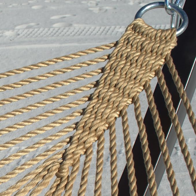 Double Caribbean Hammock - Soft-Spun Polyester - 48 inch (TAN)