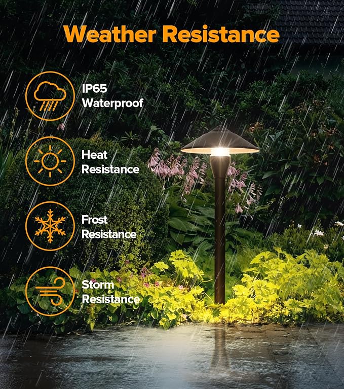 LUTEC 12V Low Voltage Pathway Lights, Die-cast Aluminum Pathway Lights with Connectors，IP65 Waterproof Outdoor Landscape Lighting, 3W 240LM Warm White 3000K for Path, Yard, Garden, 8 Pack