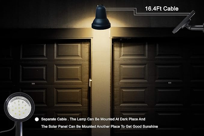 SUNLONG Solar Spotlights Outdoor Waterproof Bright Solar Wall Lights Led Security Flood Light Solar Powered for Flag Patio Front Door Driveways-Automatically Activates at Dusk to Dawn (Warm White)