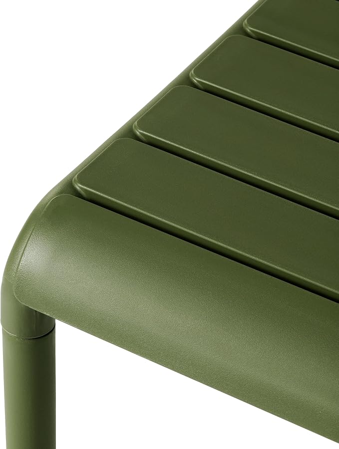 WestinTrends Playa Plastic Modern Outdoor Patio Accent Side Tables (Set of 2), Olive Green
