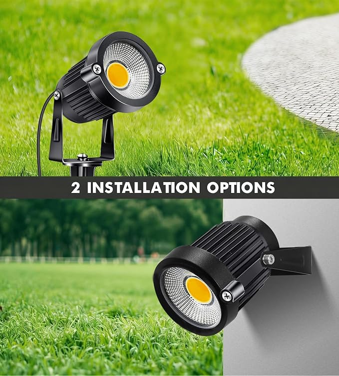 Low Voltage Landscape Lighting with Connectors Spotlights Outdoor Landscape Lights LED Garden Spot Lights 5W 500LM 12V 24V IP66 Waterproof for Garden Pathway Yard Walls Trees Flags(4 Pack)