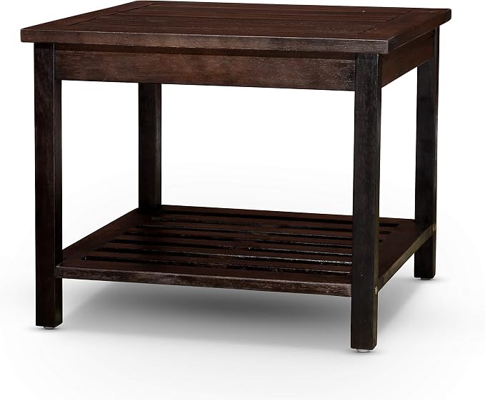 DTY Outdoor Living Longs Peak Eucalyptus Two Shelf Side Table - Espresso
