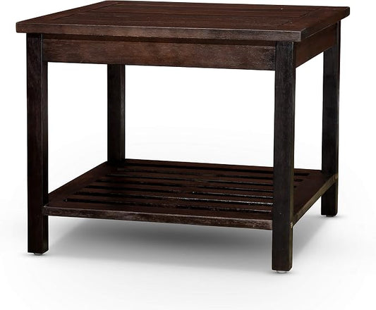 DTY Outdoor Living Longs Peak Eucalyptus Two Shelf Side Table - Espresso