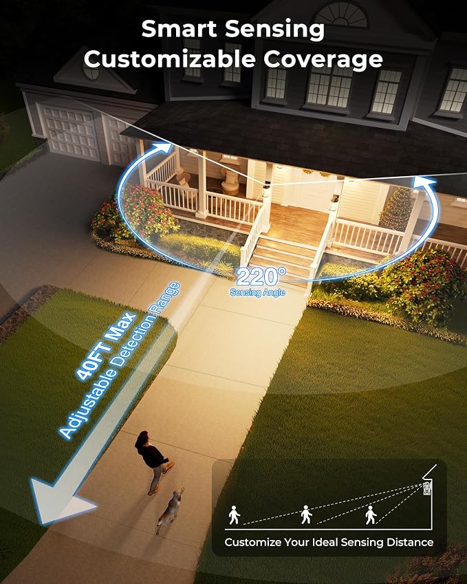 Porch Lights Outdoor with Motion Sensor, 2 Packs Oil Rubbed Bronze Outside Lantern Fixtures Wall Mount, Aluminium Anti-Rust Exterior Wall Light, Dusk to Dawn Coach Light for Garage Patio Entry