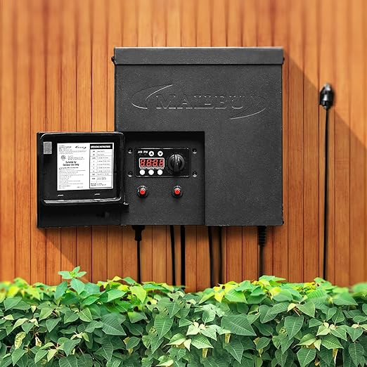 Malibu 600W Low Voltage Transformer Outdoor Landscape Lighting Transformer 120V AC to 12V AC with Sensor and Weather Shield for Garden LED Lighting, Spotlight, Pathway Light, ETL Listed