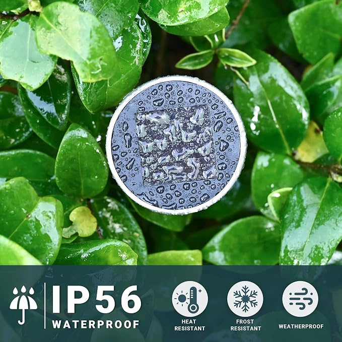 SOLPEX 24 Pack Solar Lights Outdoor, Stainless Steel Solar Pathway Lights | Solar Lights Outdoor Waterproof ,LED Landscape Lighting Walkway for Landscape/ Patio/Lawn/Yard/Driveway-Cold White