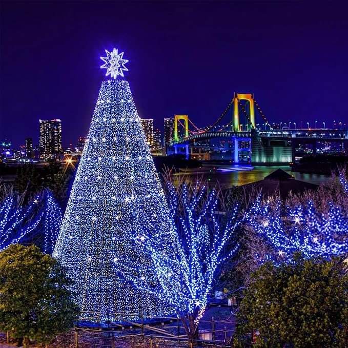 KAQ 2pack 500LED Solar String Lights Outdoor Waterproof Blue | Total 180FT Flexible Wire With Bright LEDs, 8 Twinkle Modes with Memory, Auto On/Off Easily Decorates Trees, Fences, Garden
