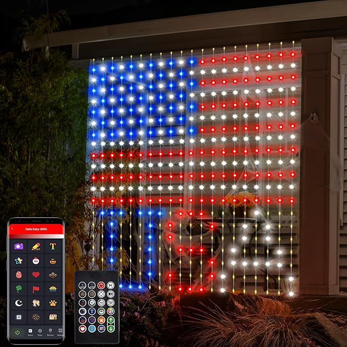 Smart Curtain Lights Plug in 400 LED Curtain Fairy Lights with App & Remote | 6.6Ft x 6.6Ft Music Sync Programmable Window Hanging Light Dynamic DIY for Indoor Outdoor Backdrop Wall Decor