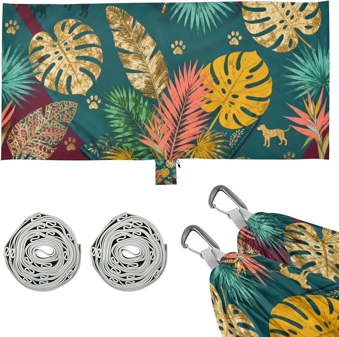 Tropical Leaf and Pet Camping Hammock Fabric for Outside Patio Garden