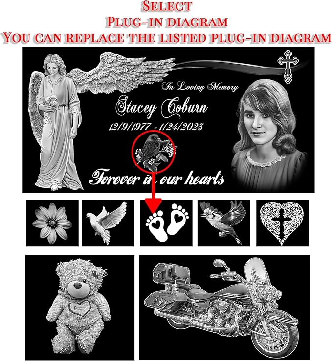Personalized Memorial Granite Stone,Garden Memorial plaques for Outdoors,Headstones for Graves,Cemetery Marker,Memorial Stones,Grave Markers for Cemetery for Humans
