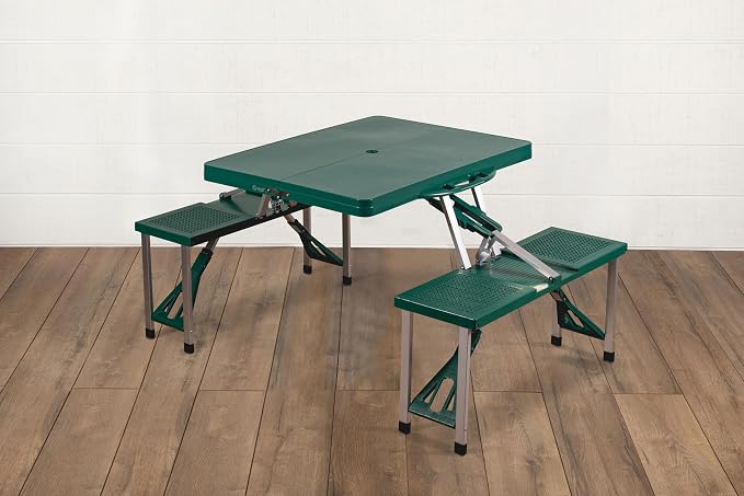 PICNIC TIME NFL Picnic Table Portable Folding Table with Seats and Umbrella