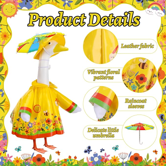 Porch Goose Outfit Summer Hawaiian Fishing Porch Goose Outfit Clothes Costume for 23 In Statue Garden Yard Decor