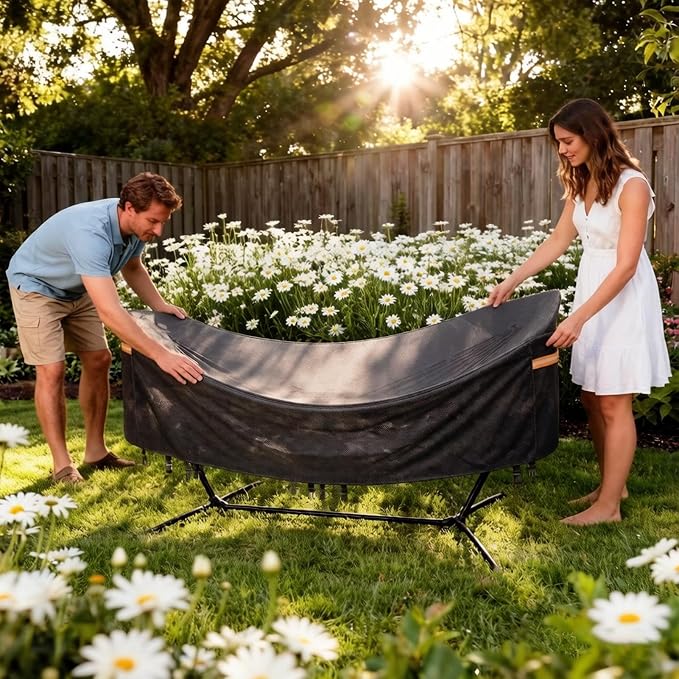Hammock Cover - Waterproof Hammock Protector, Heavy Duty Water-Resistant Dustproof Protective Cover for Camping Hammocks and Outdoor Gear Protection, Weather Shield for Hiking, Biking, Cycling