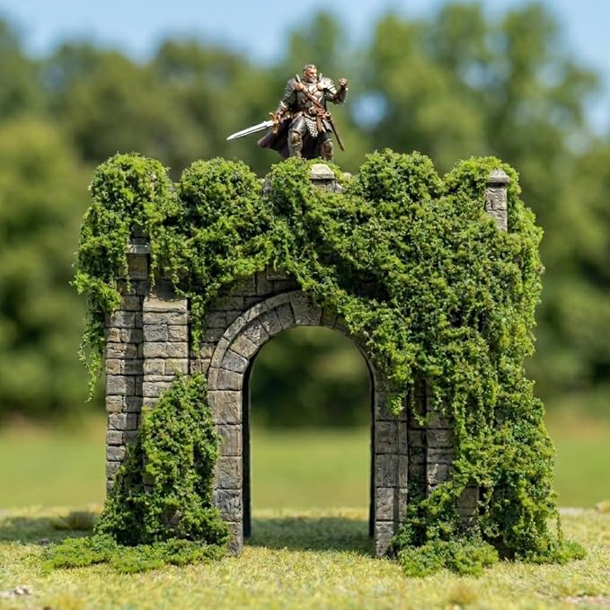 Realistic Miniature Vines - Hanging Moss Scenery for Diorama Supplies & Model Building - Mini Miniature Plants for Rainforest, Dollhouse, Fairy Gardens, Crafts DIY, Tabletop Wargaming (Dark Green)