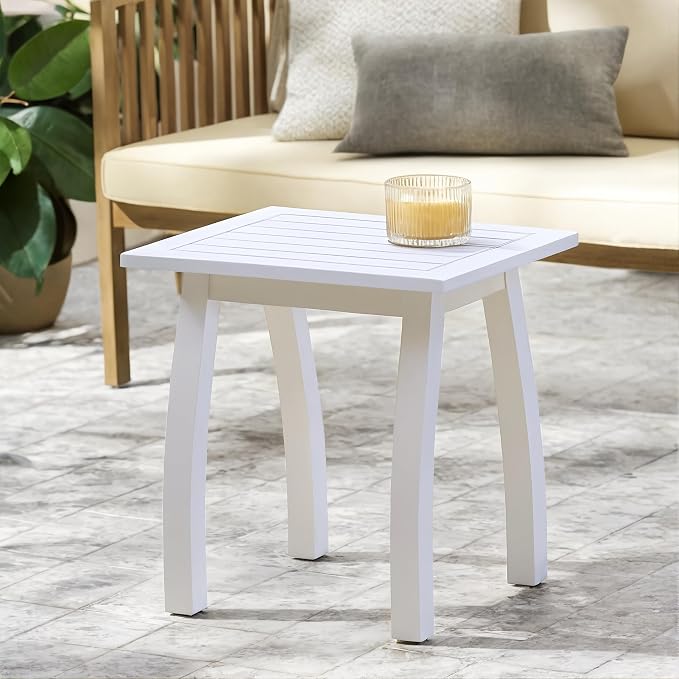 Merax Outdoor Acacia Wood Accent End Table Patio Coffeetable for Backyard,Garden,Poolside,Lawn