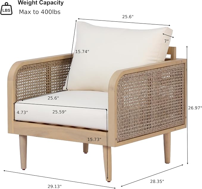 Christopher Knight Home Edward 5 Piece Patio Furniture Set with 3-Seater Sofas, Club Chairs and Coffee Table, Outdoor Acacia Wood Conversation Set, Patio Sofa Set for 8, Light Teak+Light Brown+Cream
