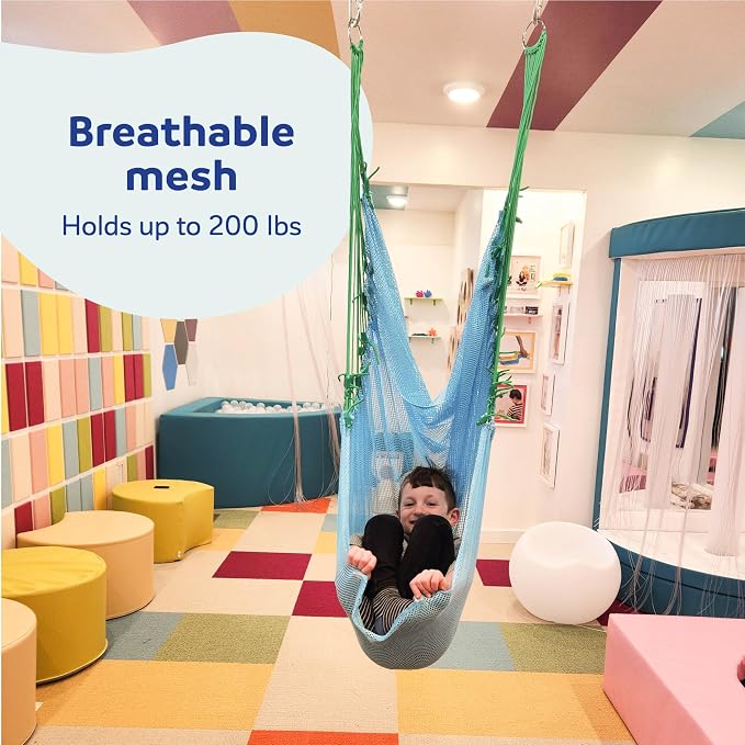 Fun and Function - Mesh Therapy Swing - Great for Kids with Special Needs - Ceiling Mount, Lightweight, Indoor Therapy Hammock - for Adults and Children Age 3+