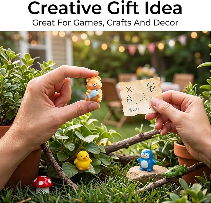 Zerobe Miniature Resin Animal Sets, Tiny Figurine Collection, 30 PCS | 30 pcs miniature resin animal figurines for desktop displays, moss terrariums, and micro landscape garden decor