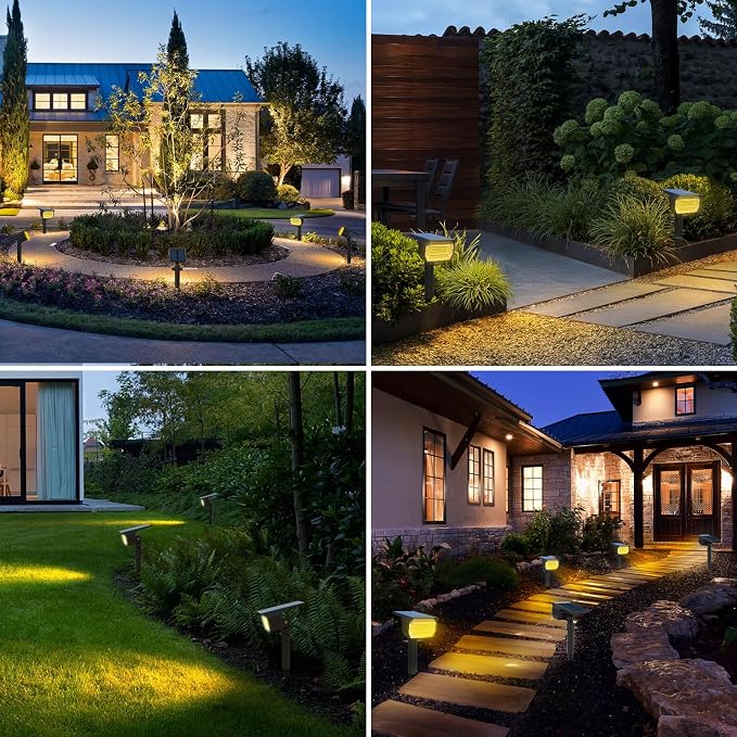 nipify Solar Lights Outdoor Waterproof, Motion Sensor Spot Landscape Light | 6 Pack/3 Modes/56 LED, Warm White, Waterproof, Solar Powered, Landscaping, Lighting for Outside Pathway Yard Garden Walkway