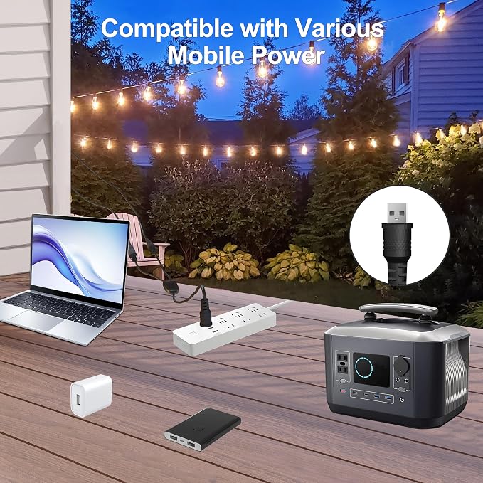 BLIATLUS 120FT Solar String Lights, Waterproof Remote 30+2 Shatterproof ST38 LED for Patio Garden