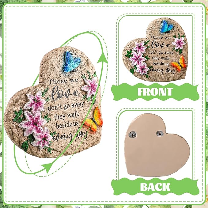 Jetec 10 Inch Memorial Garden Stone Sympathy Gift for Loss of Loved One Stepping Stones for Garden Decor Those We Love Don't Go Away Memorial Bereavement Condolence Gifts for Outdoors