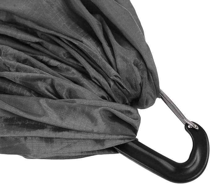 Portable Parachute Camping Hammock, Lightweight Outdoor Hammock with Aluminum Snap Hooks and Storage Bag, Compact Foldable Hammock for Hiking Travel Picnics (Gray)